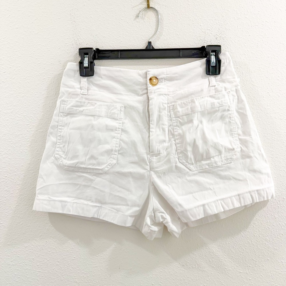Anthropologie Maeve The Colette White Coquette Cottagecore Boho Retro Shorts 26 - Picture 3 of 6